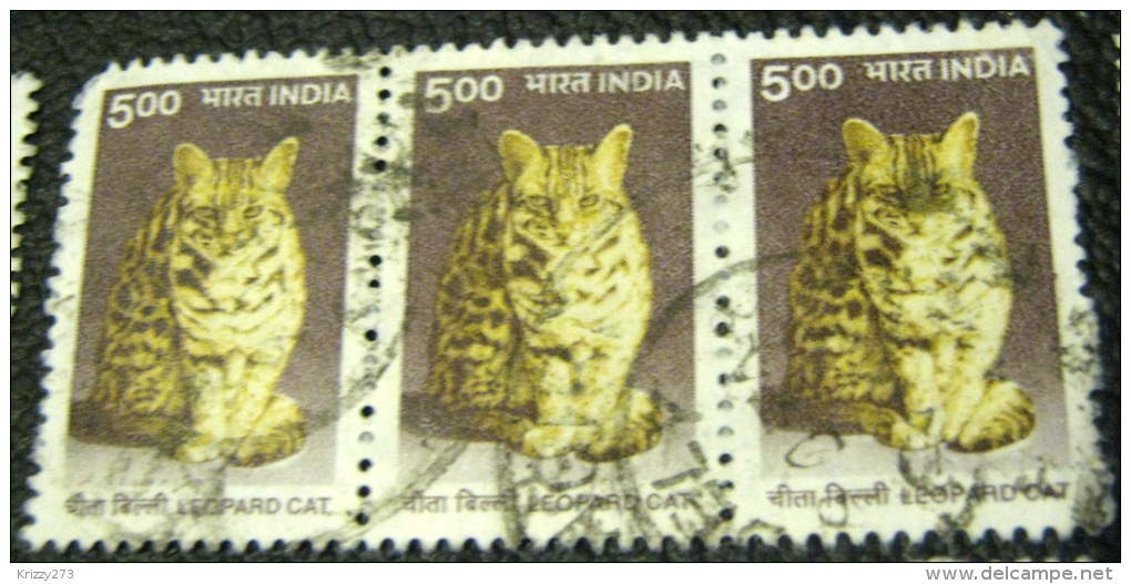 India 2000 Leopard Cat 5.00 X3 - Used - Oblitérés
