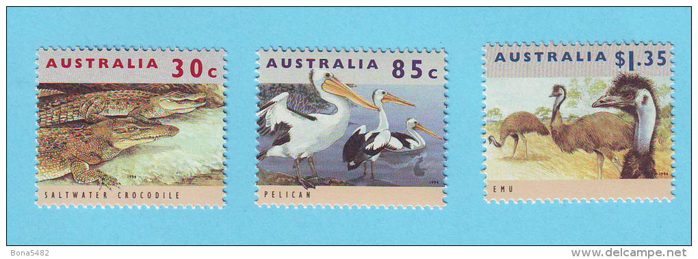 AUSTRALIE AUSTRALIA EMEU CROCODILE PELICAN 1994 / MNH**  / BJ 680 - Pélicans