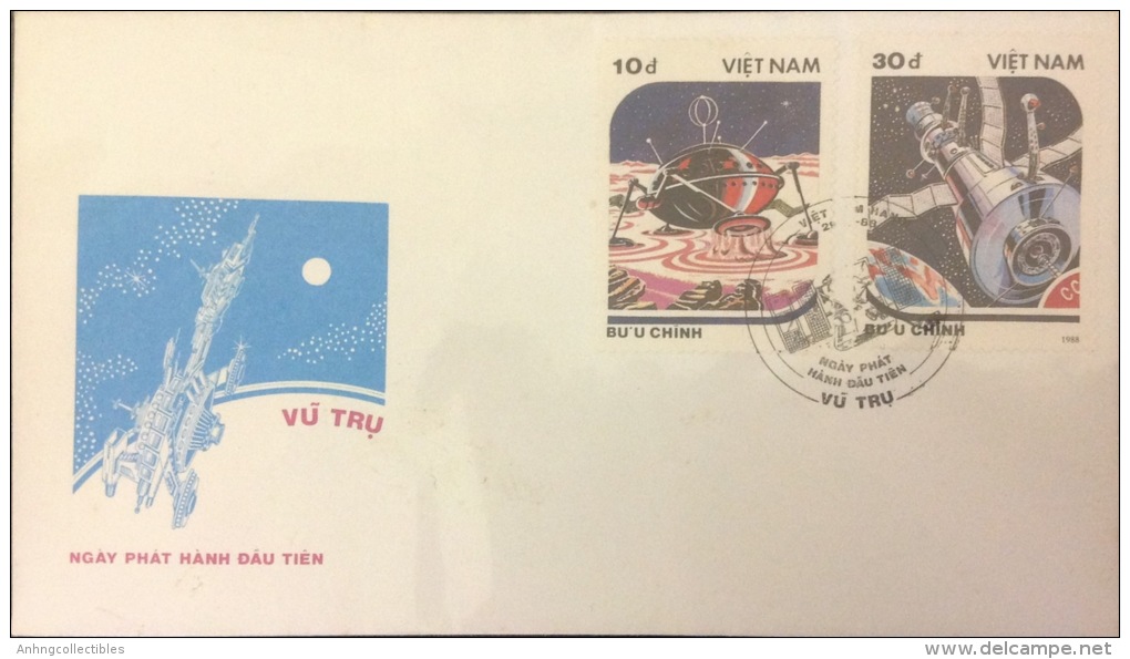 Vietnam: Space - 1988 Completed 05 FDC - Fine - Asia