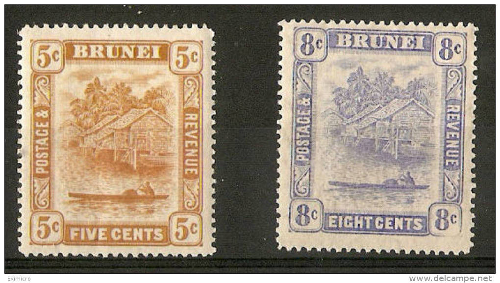 BRUNEI 1916 5c And 8c SG 49/50 MOUNTED MINT Cat £35 - Brunei (...-1984)