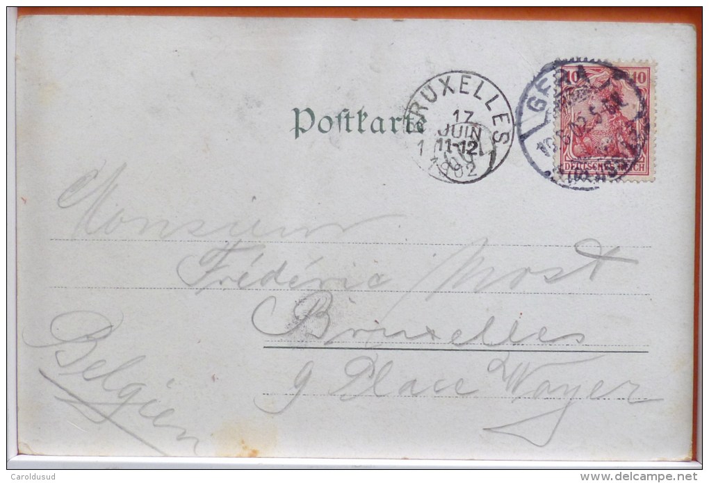 CPA PRECURSEUR GREIZ Unteres Schloss OTTMAR ZEIHER Voyagé 1902 TIMBRE CACHET PLEIN GERA - Greiz