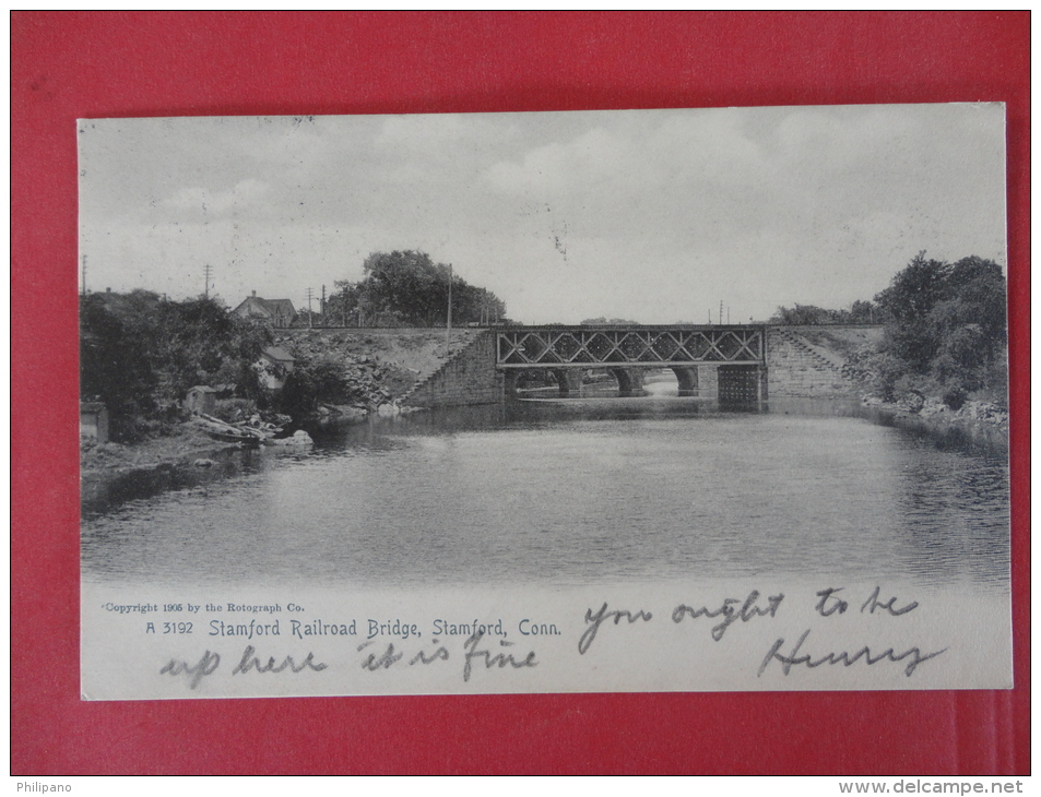 Rotograph-- >- Connecticut > Stamford -- Railroad Bridge1905cancel --- Ref 1011 - Stamford