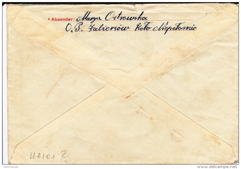 POLOGNE - GOUVERNEMENT GENERAL - 1941 - ENVELOPPE ENTIER POSTAL Avec RARE CACHET De ZABIERZOW Bei NIEPOLOMICE (KRAKAU) - General Government