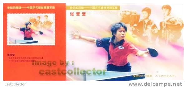 China Pre-stamped Card Postal Stationery Table Tennis (ping Pong ) World Champion -- Zhang Yingying - Tafeltennis