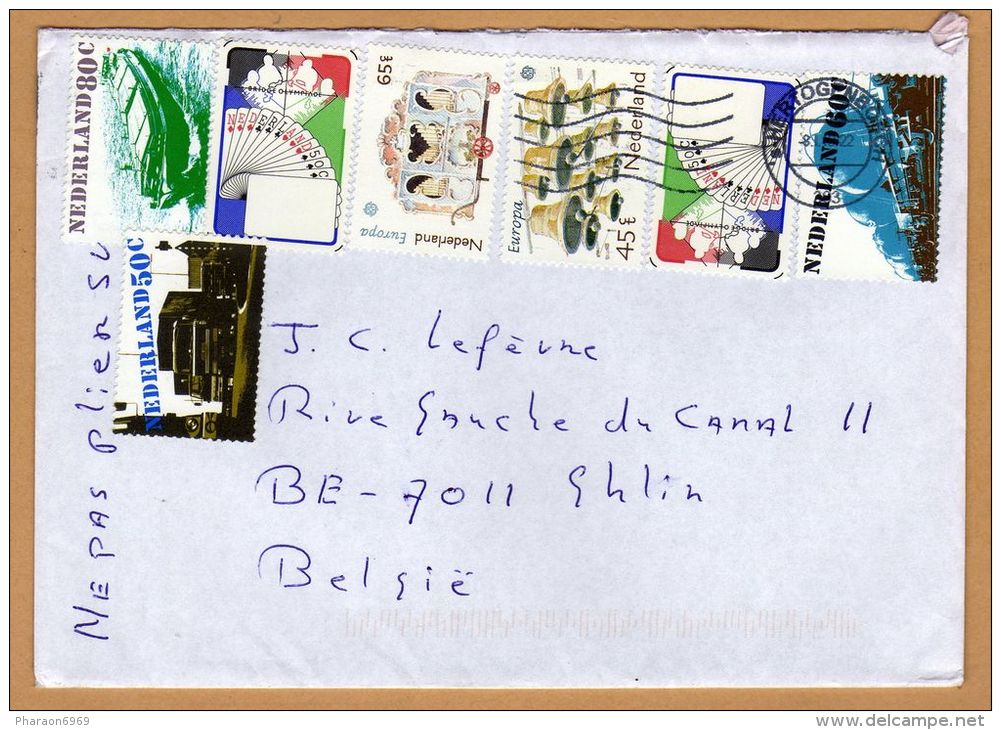 Enveloppe To Ghlin België 3 Timbres Affranchis Sur 7 - Cartas & Documentos