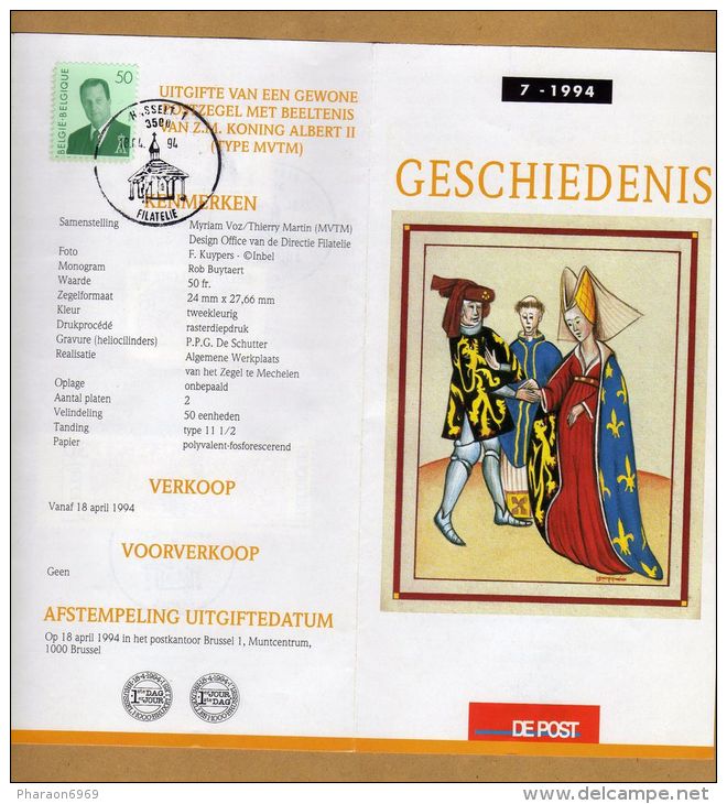 Feuillet Poste FDC 2552 2553 2554 2551 Hasselt 1 Duc Du Brabant Roi Albert II 2 Scans - 1991-2000