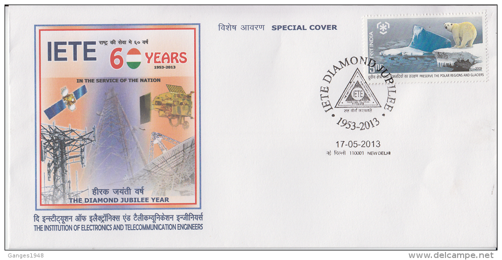 India  2013  Electricity Pylons  Engineering &amp; Telecommunications  Penguin Stamp  Special Cover # 49592 Indien Inde - Elettricità