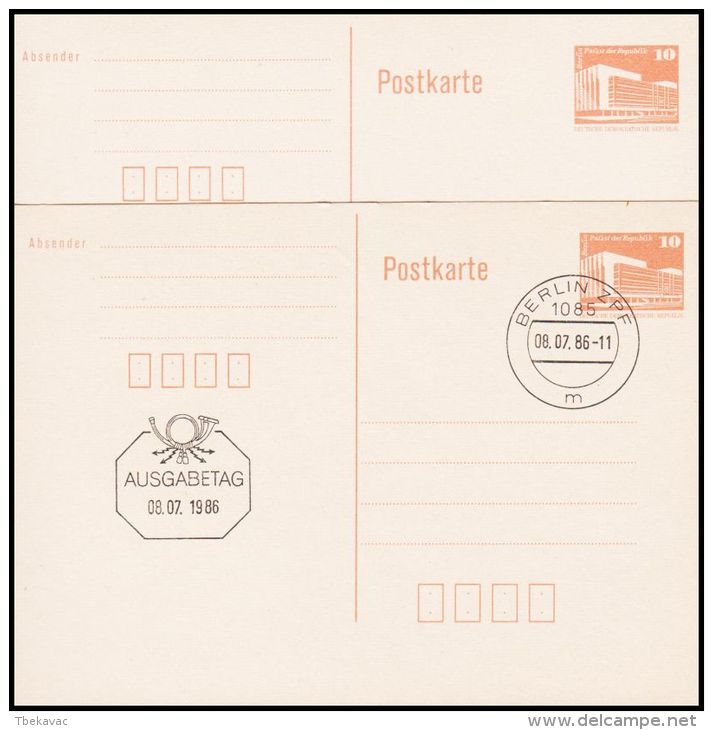 Germany GDR 1986, Postal Stationery - Postkarten - Gebraucht