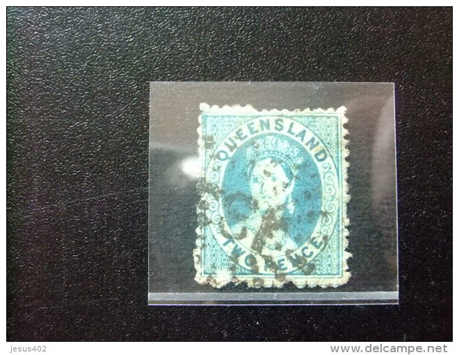 QUEENSLAND  1861 - 1862  --    QUEEN VICTORIA --  Yvert & Tellier Nº 8 º FU Small Star  SG Nº 7 - Oblitérés