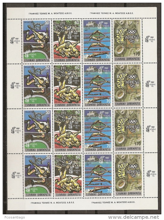 GRECIA 1989 - Yvert #1699/720 (Minipliego) - MNH ** - Volledige & Onvolledige Vellen