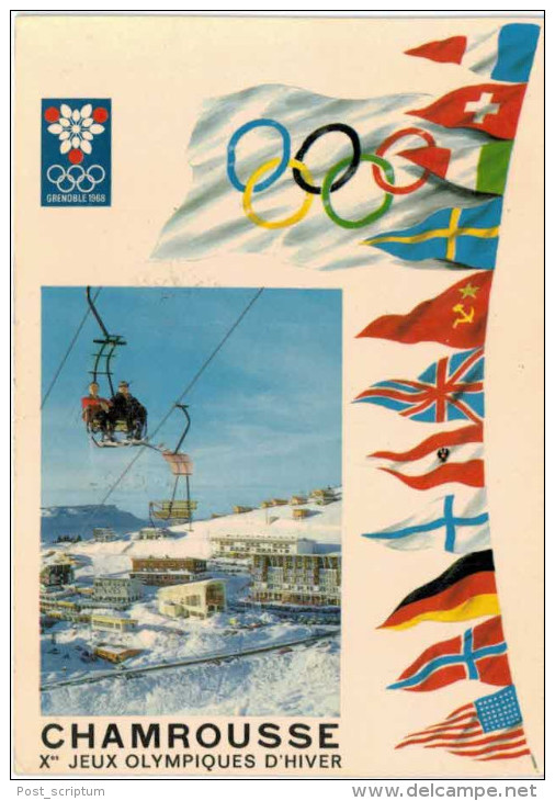 Thème - Jeux olympiques Grenoble Chamrousse 1968 - lot de 26 cartes (dont 3 doubles)