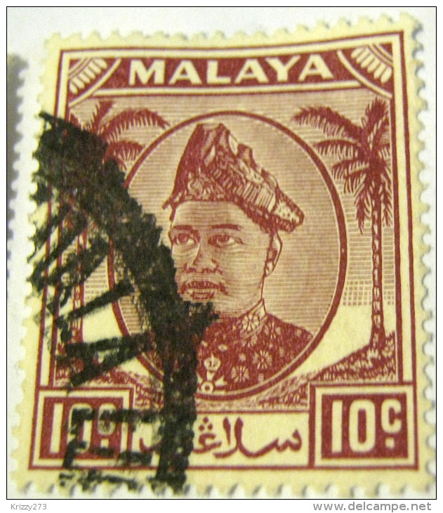 Selangor 1949 Sultan Hisamud-din Alam Shah 10c - Used - Selangor