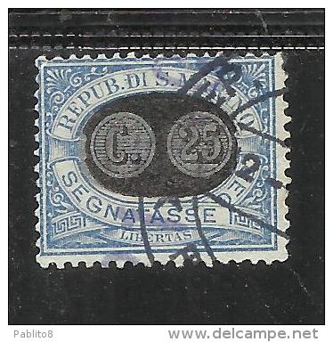 SAN MARINO 1931 SEGNATASSE DUE TASSE TAXE MASCHERINE SOPRASTAMPATO SURCHARGED LIRE 2 SU CENT. 10 USATO USED - Portomarken