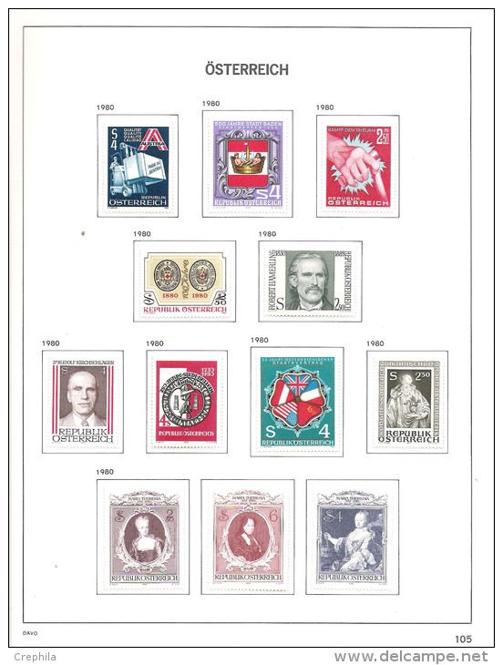 Autriche - album Davo -  timbres de 1850 à 1992 Oblitérés - Neuf * & Neuf **