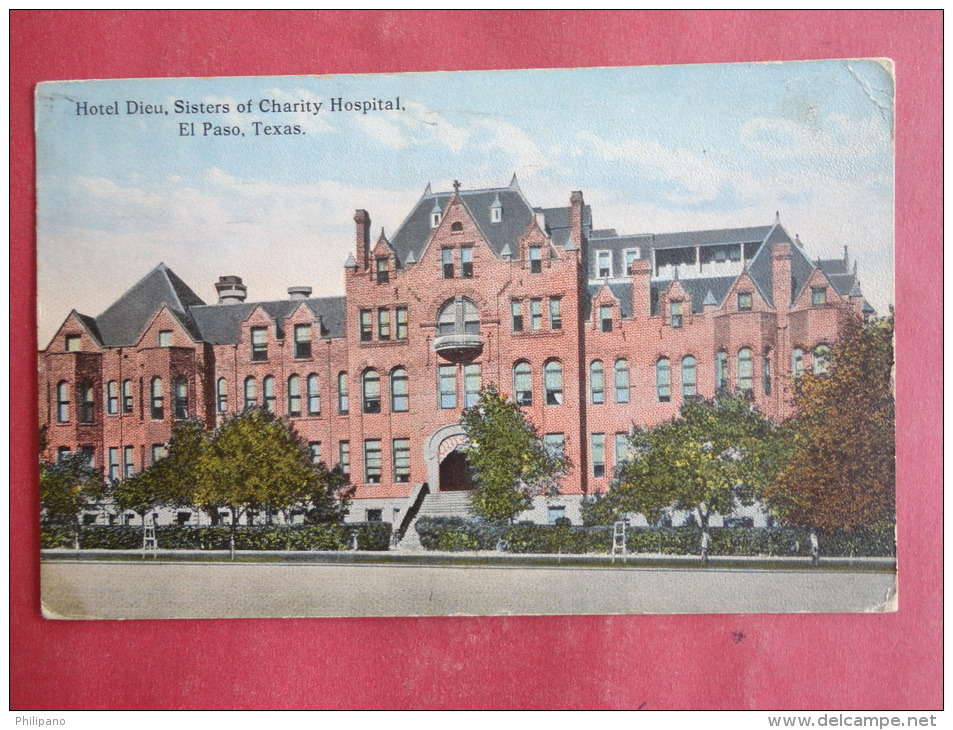 El Paso,TX--Hotel Dieu Sisters Of Charity Hospital--cancel 1917--PJ157 - Andere & Zonder Classificatie