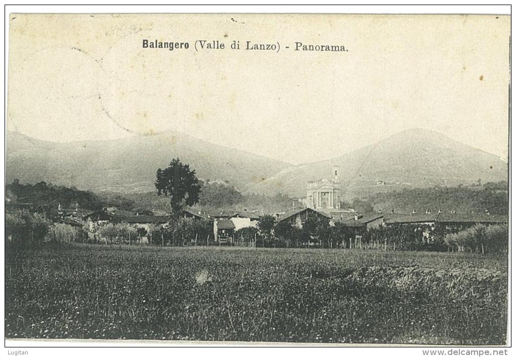 CARTOLINA -  BALANGERO - PANORAMA  - VALLE DI LANZO - RARA -  VIAGGIATA 1908 - Multi-vues, Vues Panoramiques