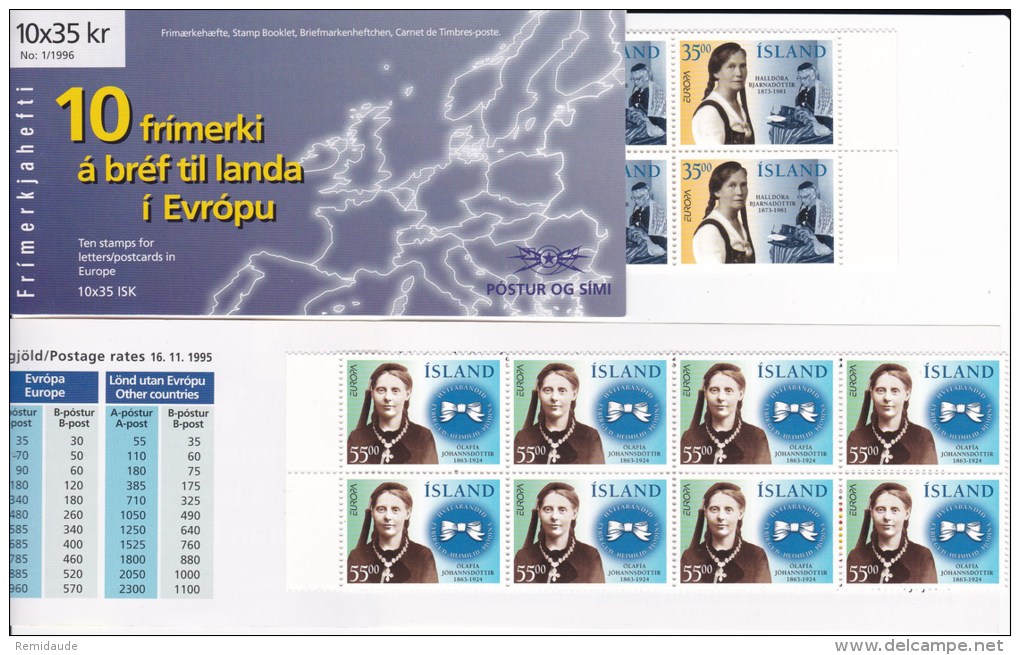 ISLANDE -  CARNETS EUROPA - YVERT C797/C798  **  COTE = 40 EUROS - Libretti