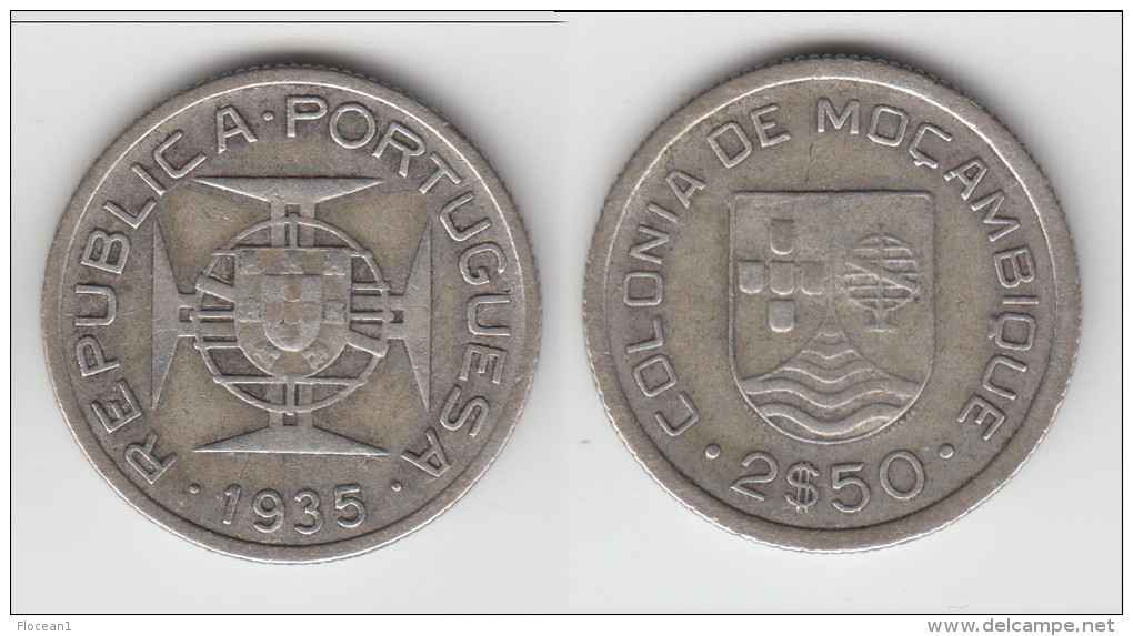 **** MOZAMBIQUE - PORTUGAL - 2,50 ESCUDOS 1935 - ARGENT - SILVER **** EN ACHAT IMMEDIAT !!! - Mozambique