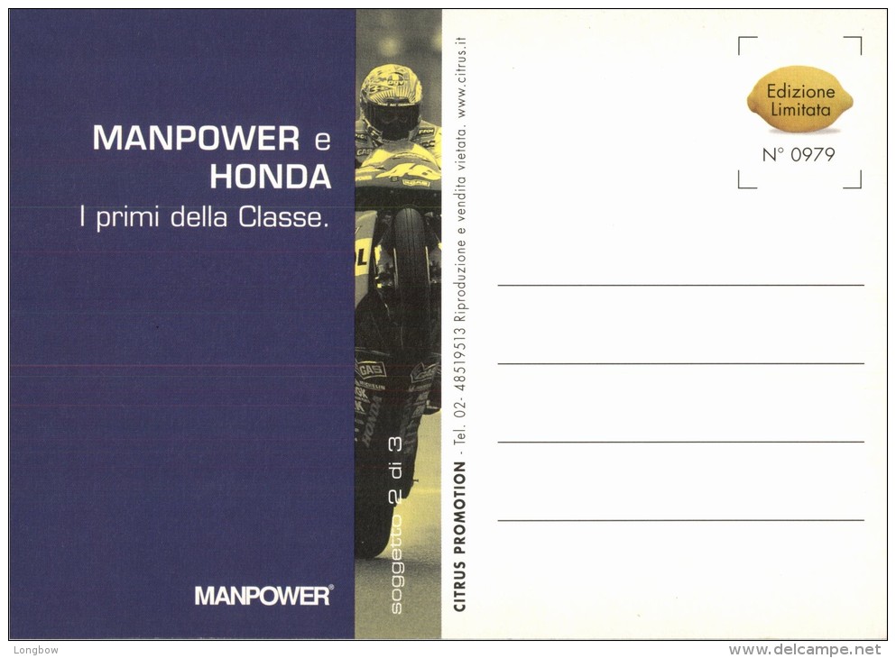 Valentino Rossi & Manpower - Promocard - Sport Moto