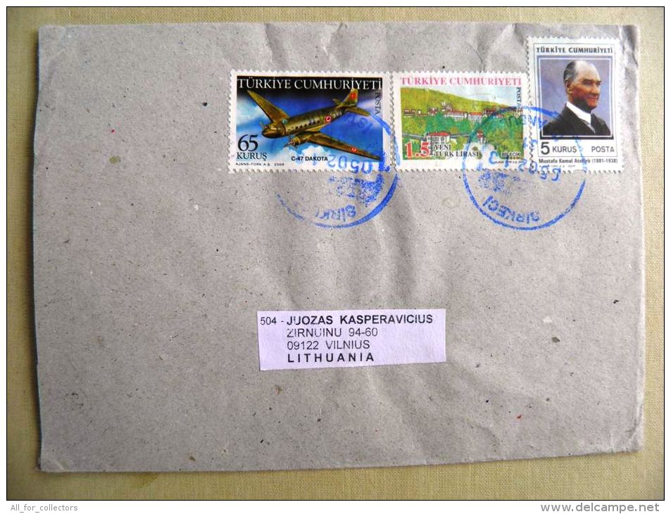 Cover Sent From Turkey To Lithuania Plane Avion C-47 Dakota - Briefe U. Dokumente