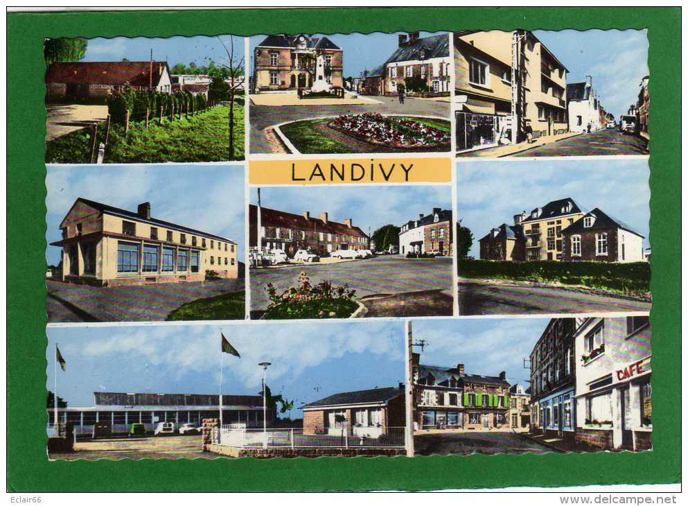 53-landivy    -vue Du Bourg  CPSM   Multivues  Grd Format Dentellée Année 1968 EDIT Hérault-Belléme - Landivy
