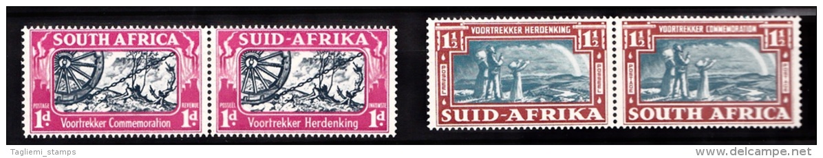 South Africa, 1938, SG 80 - 81, Complete Set Of 2 Mint Hinged Pairs - Ungebraucht