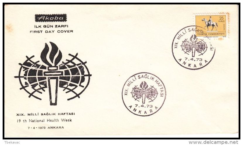 Turkey 1973, Cover "National Health Week" - Lettres & Documents