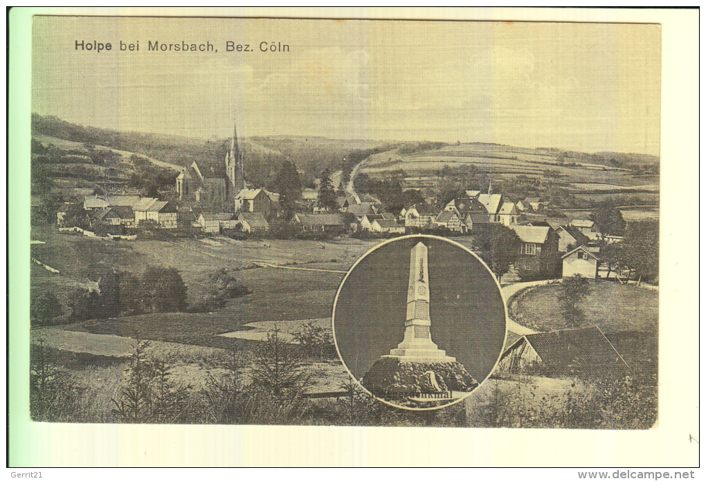 5222 MORSBACH - HOLPE, Ortsansicht & Kriegerdenkmal - Gummersbach