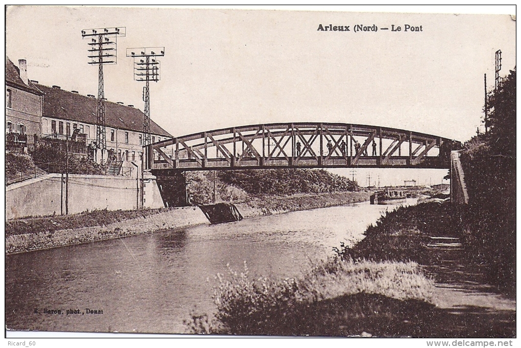 Cpa Arieux, Le Pont De Fer - Arleux