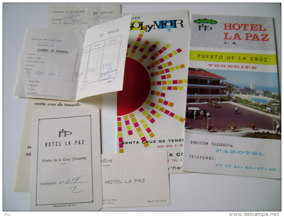 1969 FOLDER BOX  PACCHETTO VIAGGIO  HOTEL  TENERIFE SPAIN  COSTA CROCIERA NAVE PIROSCAFO FEDERICO BIGLIETTO TICKETS - Mundo