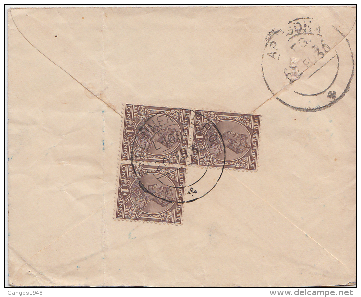 India  1930 KG V  1A  Postal Stationary  Envelope  Registered  EXPERIMENTAL P.O. Used  #  49574  Inde Indien - Briefe