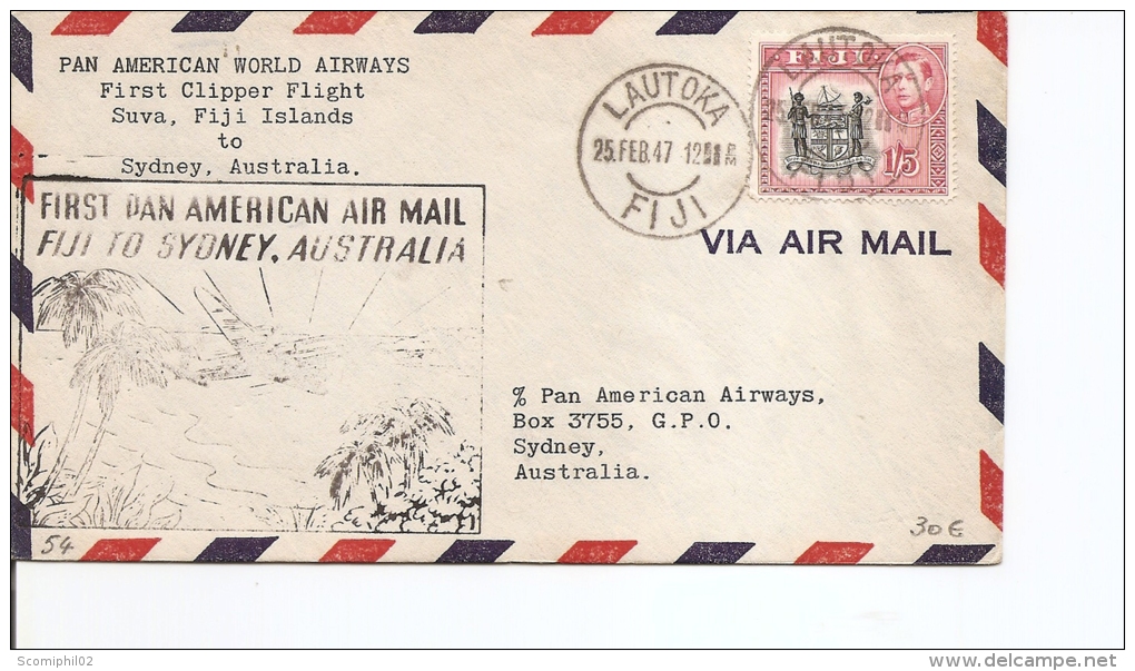 Fiji ( Lettre En Premier Vol De 1947 Des Fiji Vers L'Australie à Voir) - Fiji (...-1970)