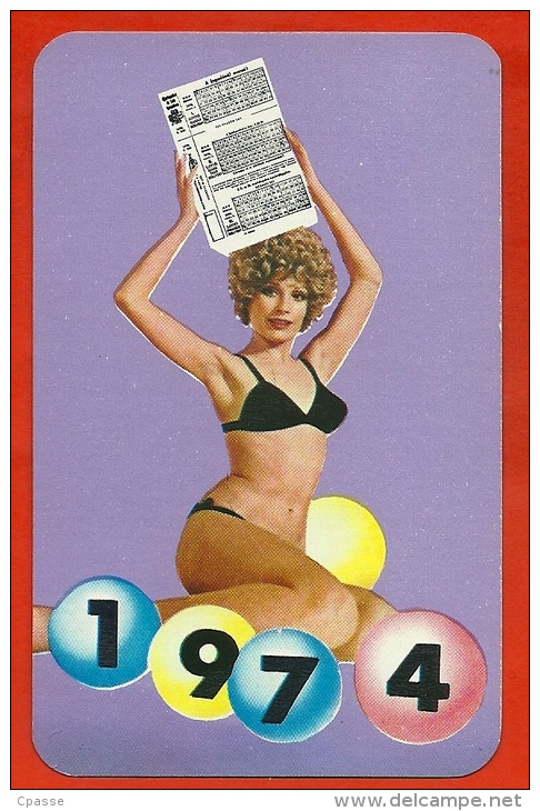 Petit Calendrier Publicitaire 1974 - (Lotto Toto) Loto Loterie Erotique Sexy Pin-Up - PUB Publicité (Hongrie) - Klein Formaat: 1971-80