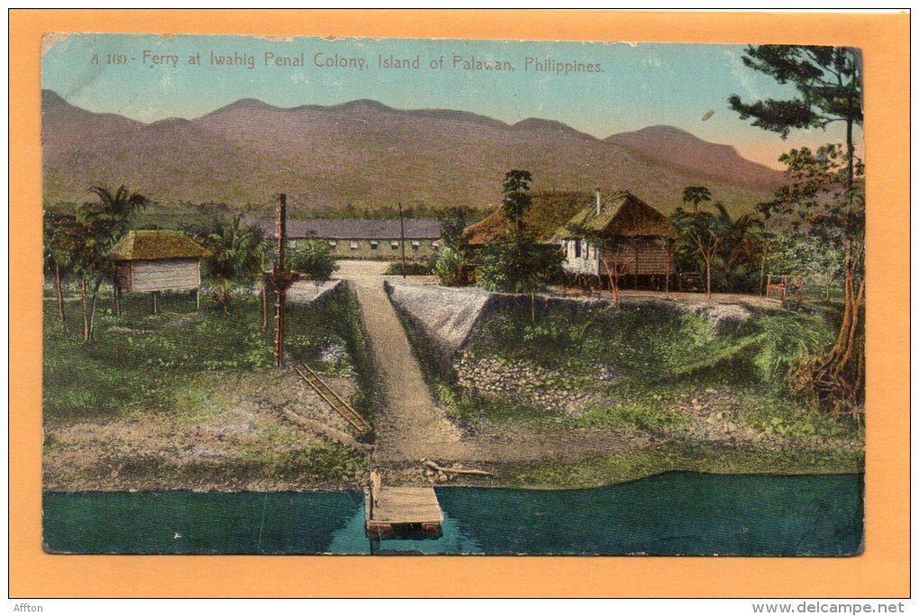 Ferry At Iwahig Penal Colony Island Of Palawan 1905 Philippines Postcard - Philippines