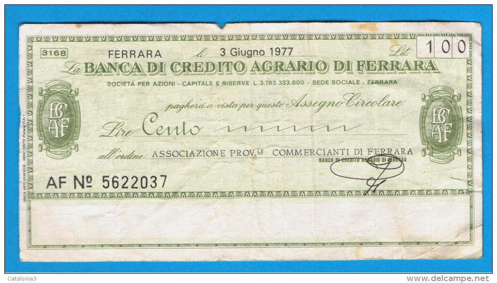 ITALIA - ITALY =  100 Liras Banca Di Credito Agrario Di Ferrara - [ 4] Vorläufige Ausgaben
