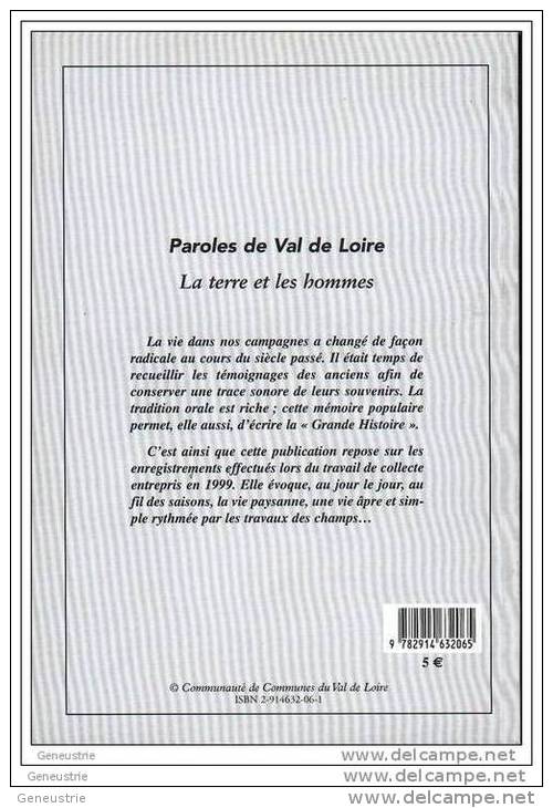 Livret " Paroles De Val De Loire " La Terre Et Les Hommes - Digoin - 71 Saône Et Loire - Bourgogne