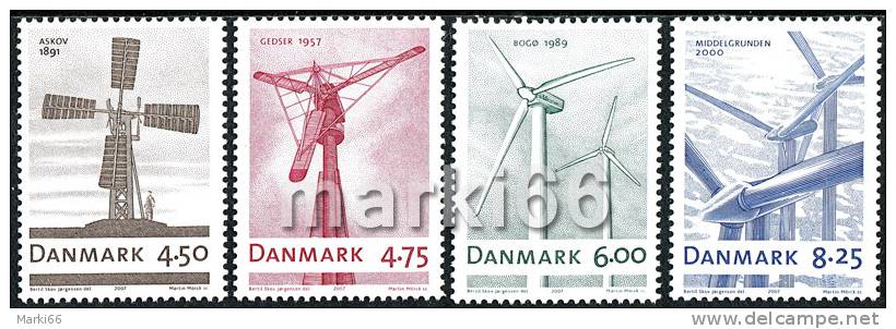 Denmark - 2007 - Wind Turbines Of Denmark - Mint Stamp Set - Neufs