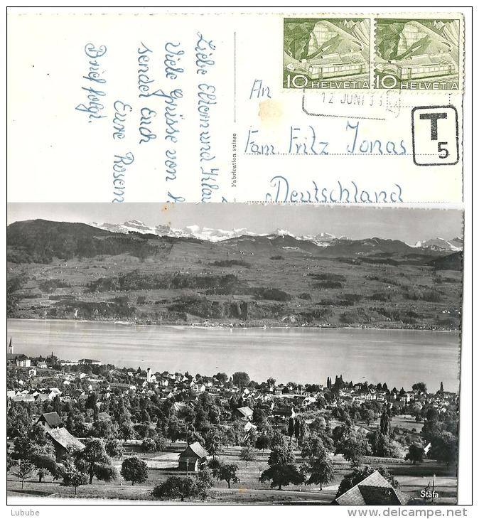 Stäfa - Blick über Den See  (Bahnstempel - Taxiert)              1955 - Stäfa