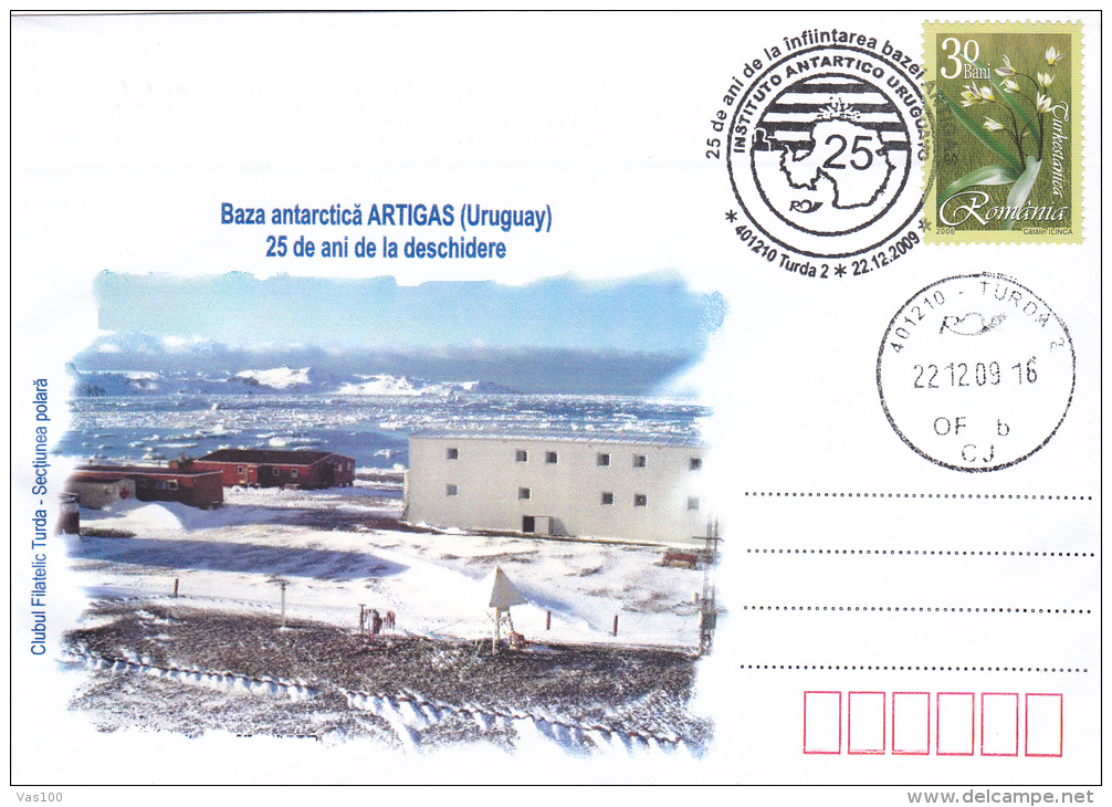 ANTARCTIC BASE - ARTIGAS (IURUGUAY), SPECIAL COVER, 2009,ROMANIA - Bases Antarctiques