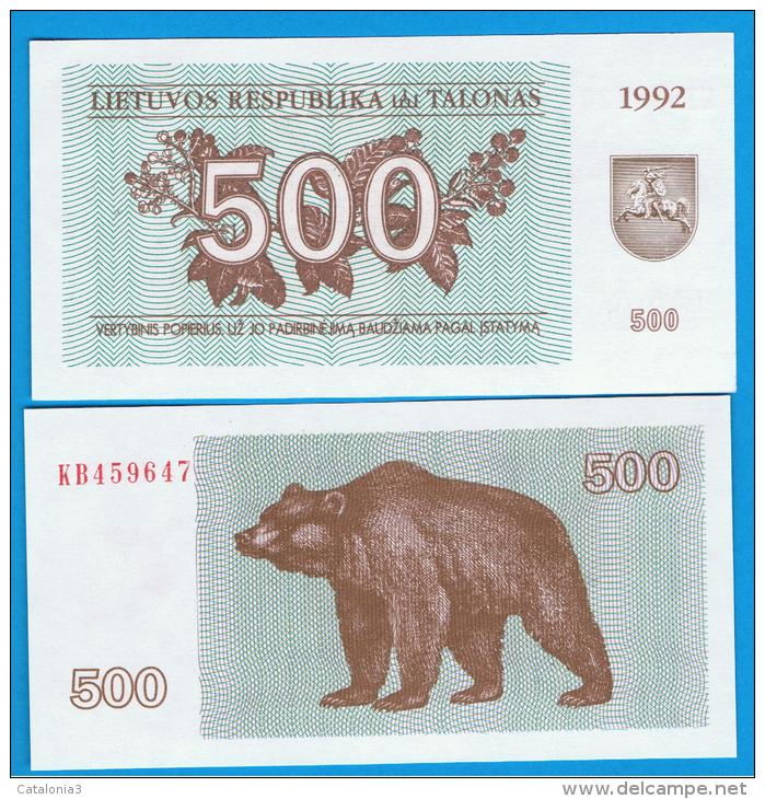 LITUANIA - LITHUANIA - 500 Talonas 1992 SC  P-44 - Litauen