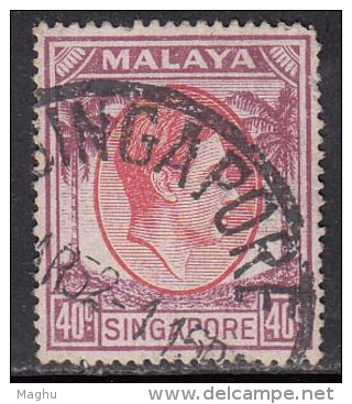 Singapore Used 1948 - 1951, 40c .... Perf., 17 1/2 X 18, King George VI Series - Singapour (...-1959)