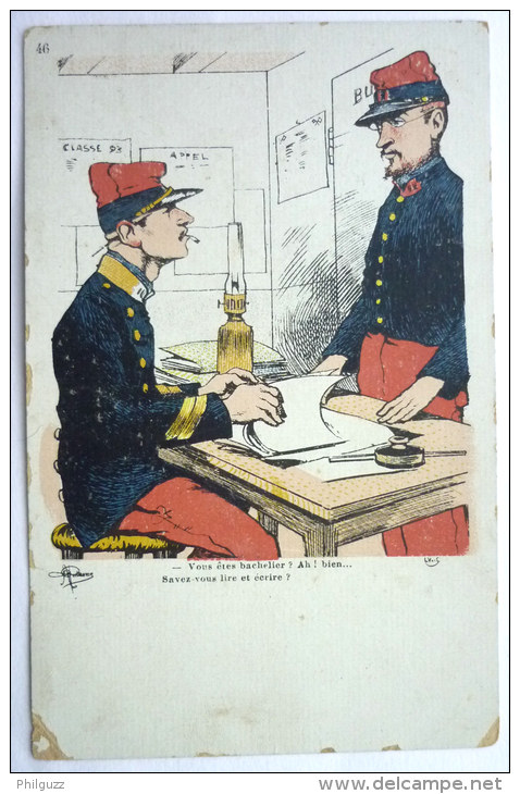 CPA HUMORISTIQUE -  ILLUSTRATEUR GUILLAUME - MILITAIRES Vous êtes Bachelier ? ... - Guillaume