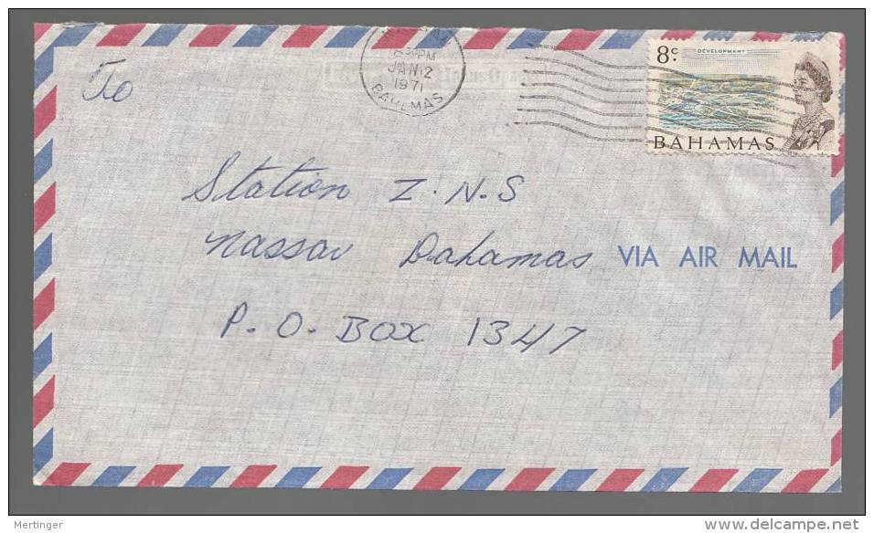 Bahamas 1971 Airmail Cover Local Use 8c Stamp Late Isssue White Paper - 1963-1973 Autonomie Interne