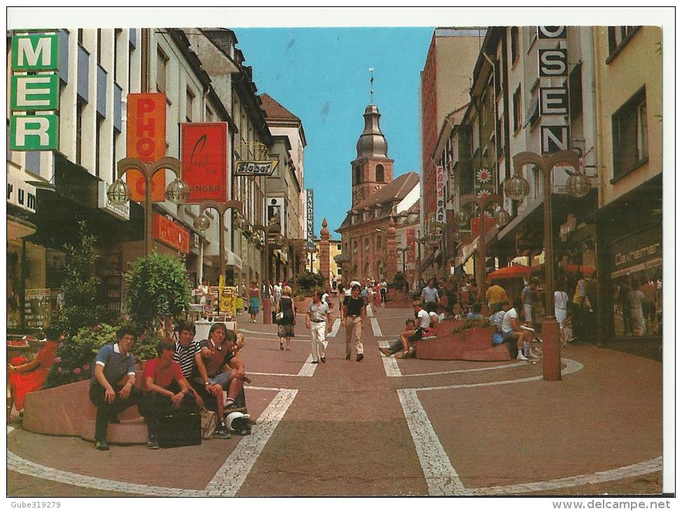 GERMANY 1986 - PODSTCARD -RHEINLAND -  PIRMASENS - ST JOSEP CHURCH AND PEATONAL ZONE - ADDR TO SWITZERLAND  W 1 ST OF 10 - Pirmasens