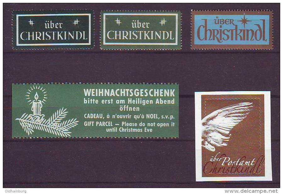 1105r: Christkindl- Leitzettel ANK- Nr. 4- 7 Sowie Geschenkkleber, Alles **, ANK 90.- € - Abarten & Kuriositäten