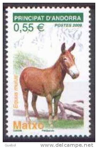 Andorre Français Animaux âne N° 667 ** Animal. ânon, Bidet, Mulet - Donkeys