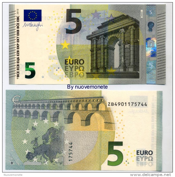 NEW BANKNOTES OF 5 EURO ZB BELGIUM BELGIO BELGIQUE Z003.. SIGNED DRAGHI UNC FDS - 5 Euro