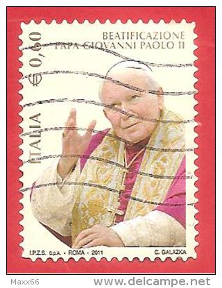 ITALIA REPUBBLICA USATO - 2011 - Beatificazione Di Papa Giovanni Paolo II - € 0,60 - S. 3232 - 2011-20: Used