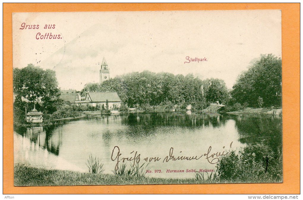 Gruss Aus Cottbus Stadtpark 1901 Postcard - Cottbus