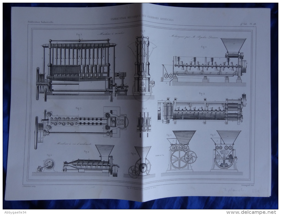 Appareils Appliqués à La Fabrication Des Charbons Artificiels Par M. DAVID (3 Documents) - Machines